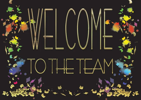 Golden Welcome — Team Welcome card — personalized business greeting card from Best Holiday Cards