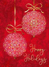Great Baubles of Fire — ornaments greeting card, personalized by Best Holiday Cards
