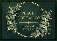 Green Wreath for Peace — peace greeting card, personalized by Best Holiday Cards