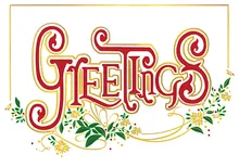 Greetings! — holiday greenery greeting card, personalized by Best Holiday Cards