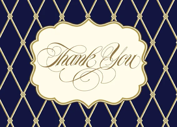 Handsome blue diamond Thank You — Business Thank You Card — personalized business greeting card from Best Holiday Cards