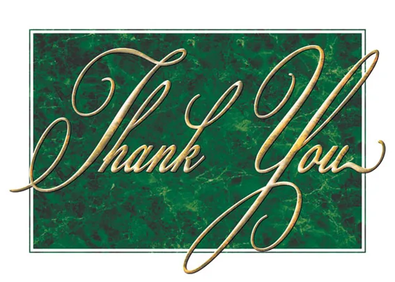 Handsome Green Marble Thank You — Business to Business Thank You — personalized business greeting card from Best Holiday Cards