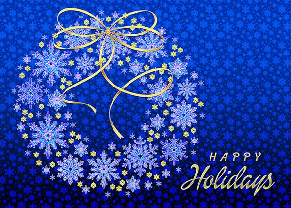 Happy Blues — personalized business greeting card from Best Holiday Cards