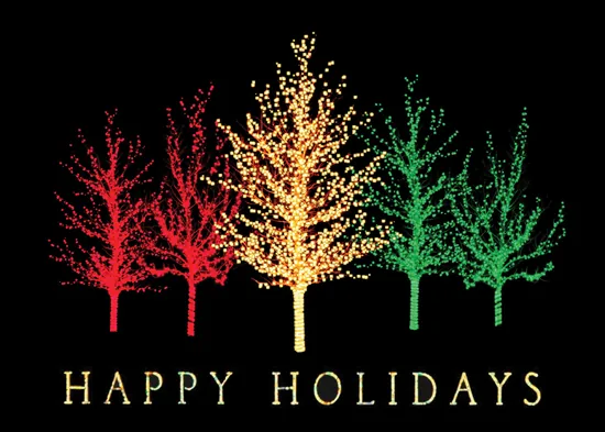 Happy Holiday Trees — Christmas Card for Business — personalized business greeting card from Best Holiday Cards