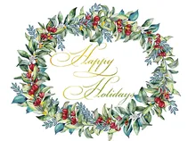 Holiday Eucalyptus Wreath — wreath greeting card, personalized by Best Holiday Cards