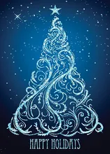 Holiday Glitz Tree — stars greeting card, personalized by Best Holiday Cards