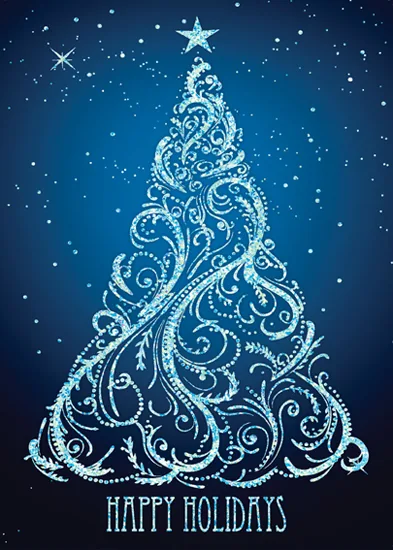 Holiday Glitz Tree — Holiday Christmas Tree Card — personalized business greeting card from Best Holiday Cards