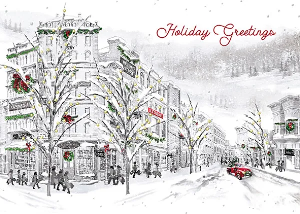 Holiday Main Street USA — personalized business greeting card from Best Holiday Cards