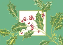 Holly for the Holidays — holiday greenery greeting card, personalized by Best Holiday Cards