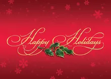 Holly Holiday Greetings — snowflake greeting card, personalized by Best Holiday Cards