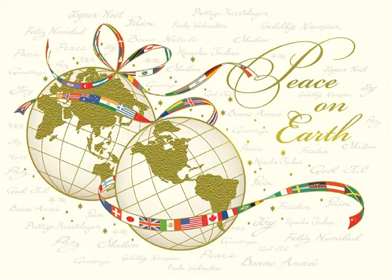 International Globes of Peace — Business Holiday Card — personalized business greeting card from Best Holiday Cards