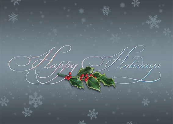 It's a Holly Day! — Holiday Greeting Card — personalized business greeting card from Best Holiday Cards