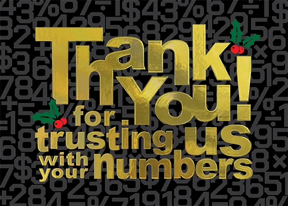 Keepers of the Numbers — Financial Holiday card — personalized business greeting card from Best Holiday Cards