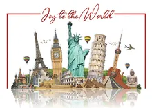 Landmarks Around The World — world greeting card, personalized by Best Holiday Cards