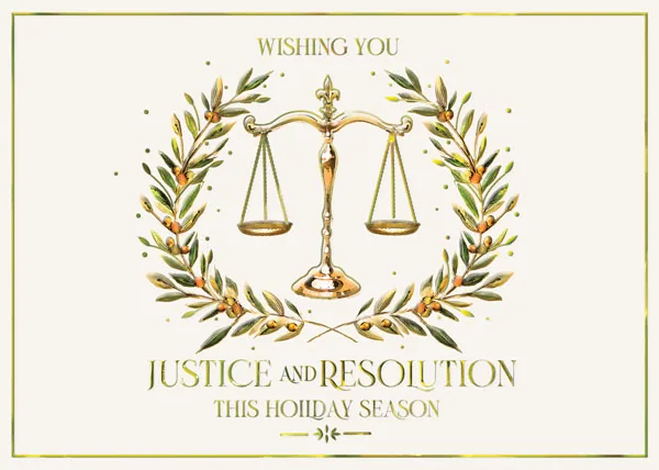 Laurel Wreath of Justice — Legal Holiday Card — personalized business greeting card from Best Holiday Cards