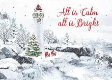 Lighting the Way — winter scene greeting card, personalized by Best Holiday Cards