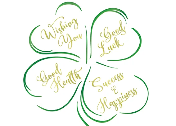 Lucky Four Leaf Clover — personalized business greeting card from Best Holiday Cards