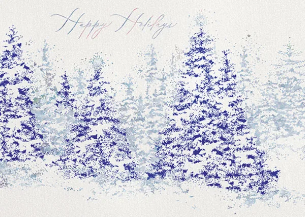 Majestic Tree Line — personalized business greeting card from Best Holiday Cards