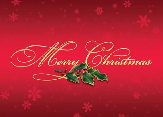 Merry Christmas Holly — Merry Christmas Greeting Card — personalized business greeting card from Best Holiday Cards