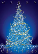 Merry Shimmering Tree — christmas tree greeting card, personalized by Best Holiday Cards