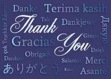 Multi-lingual Thanks! — thank you cards greeting card, personalized by Best Holiday Cards