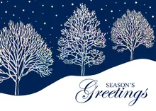 Nature's Luminous Touch — treeline greeting card, personalized by Best Holiday Cards