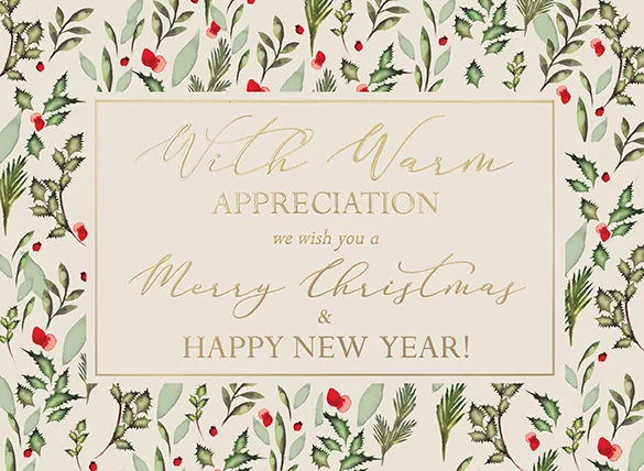 New Rose — Business Holiday Card — personalized business greeting card from Best Holiday Cards