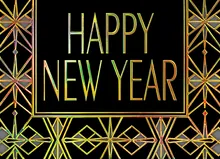 New Year's Art Deco-Style — happy new year's greeting card, personalized by Best Holiday Cards