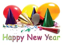 New Year's Party Hats — happy new year's greeting card, personalized by Best Holiday Cards
