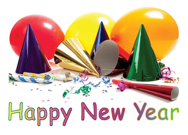 New Year's Party Hats — personalized business greeting card from Best Holiday Cards