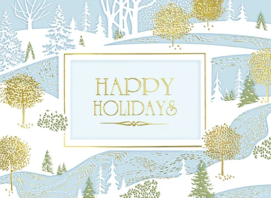 O'er Rivers and Woods — Holiday Greeting Card — personalized business greeting card from Best Holiday Cards