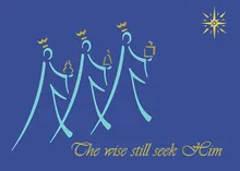 Oh Night Divine — stars greeting card, personalized by Best Holiday Cards