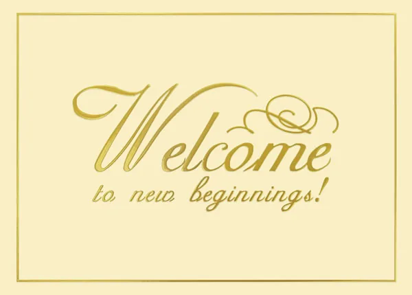 Only The Beginning — Classic Welcome — personalized business greeting card from Best Holiday Cards