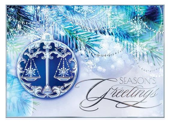 Ornament of Justice — Legal Holiday Card — personalized business greeting card from Best Holiday Cards