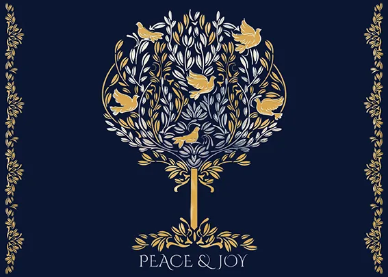 Peace Tree Sounding Louder — Elegant Holiday Card — personalized business greeting card from Best Holiday Cards