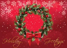 Pine Wreath Greetings — wreath greeting card, personalized by Best Holiday Cards