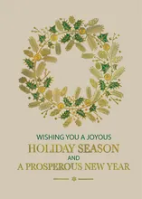Prosperity Wreath — occupation themes greeting card, personalized by Best Holiday Cards
