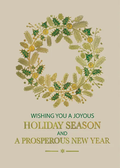 Prosperity Wreath — Financial wreath — personalized business greeting card from Best Holiday Cards