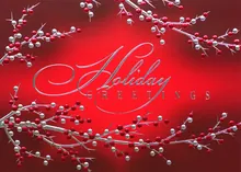 Red &amp; Silver Berries — holiday greenery greeting card, personalized by Best Holiday Cards