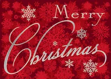 Red snowflakes — christmas greeting card, personalized by Best Holiday Cards