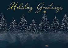 Reflections in Blue — treeline greeting card, personalized by Best Holiday Cards