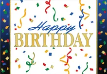 Ribbons and Confetti — birthday cards greeting card, personalized by Best Holiday Cards