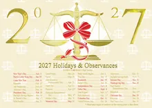 Scales of Justice 2027 — attorneys greeting card, personalized by Best Holiday Cards