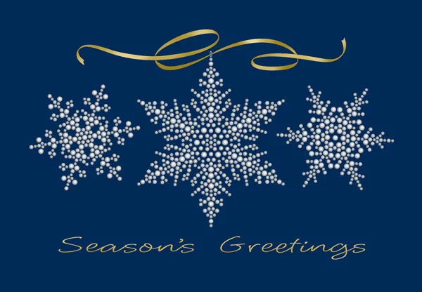 Seasonal Snowflakes — Snowflake Greeting Card — personalized business greeting card from Best Holiday Cards