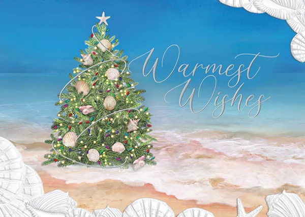 She Sells Sea Shell Tree — personalized business greeting card from Best Holiday Cards