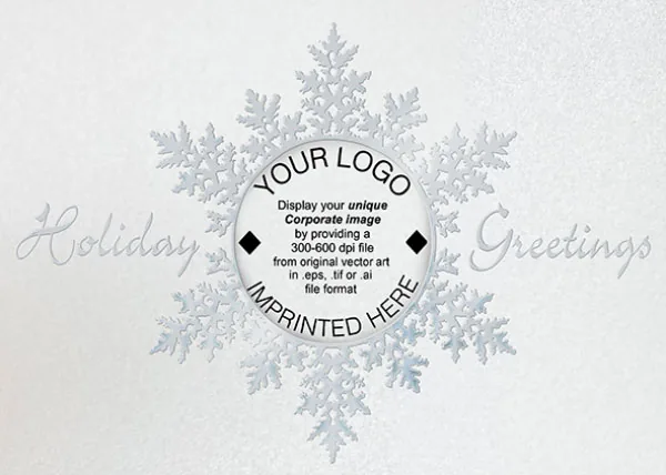 Shimmering Snowflake Logo — personalized business greeting card from Best Holiday Cards
