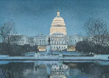 Snow on the Capitol — city scenes greeting card, personalized by Best Holiday Cards