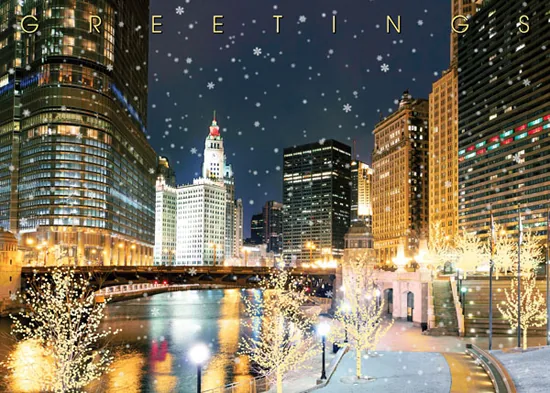 Snowy walk — Holiday Greeting Card — personalized business greeting card from Best Holiday Cards
