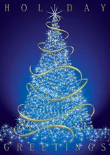 Sparkling Tree Greetings — bows & ribbons greeting card, personalized by Best Holiday Cards