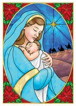 Stained Glass Madonna and Child — christmas greeting card, personalized by Best Holiday Cards